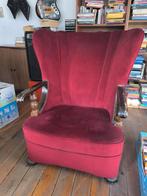 Rode retro zetel, Enlèvement, Utilisé, Tissus, 75 à 100 cm