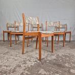 6x vintage jaren 60 - 70 Deense eetkamerstoel teak, Huis en Inrichting, Ophalen, Hout, Gebruikt, Scandinavisch