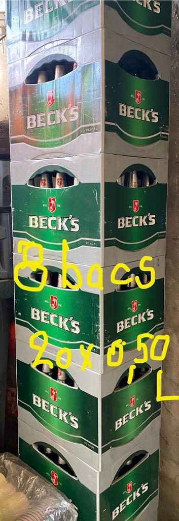 8 bakken Beck's Beer 20x0,5L, prijs €2,50/bak totaal: €20 beschikbaar voor biedingen