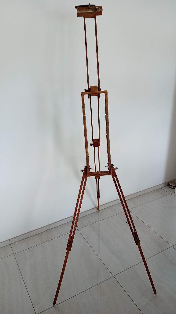 Zeldzame antieke schildersezel en werktafel., Hobby en Vrije tijd, Schilderen, Gebruikt, Ezel, Ophalen of Verzenden