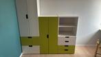 3 Stuva kasten met groene en witte deuren, Kinderen en Baby's, Kinderkamer | Commodes en Kasten, Ophalen, Gebruikt, 50 tot 70 cm