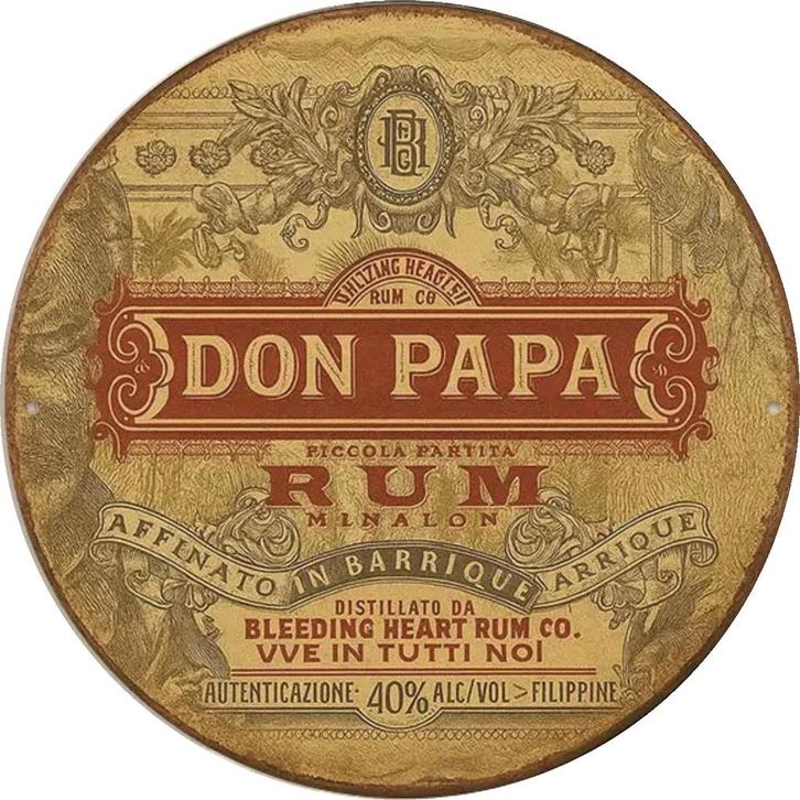 Metalen reclamebord Don Papa rum 7 - retro vintage mancave, Verzamelen, Merken en Reclamevoorwerpen, Zo goed als nieuw, Reclamebord