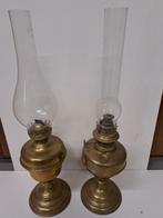 2 koperen antieke olielampen, Ophalen