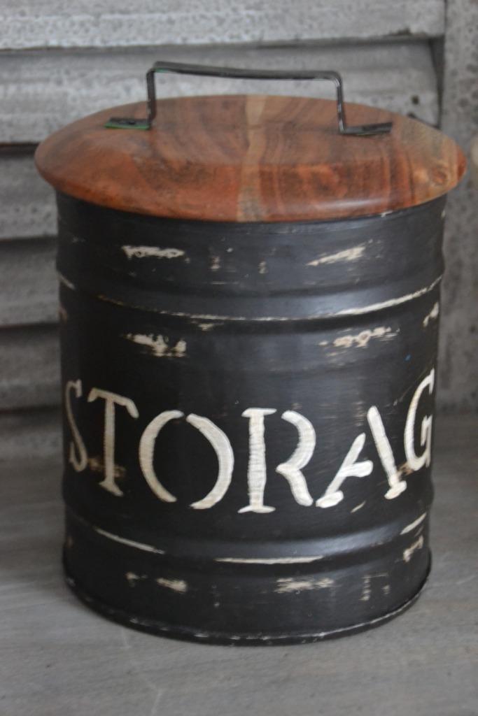 Vuilbakje-blik - Storage - Stoer Landelijk, Huis en Inrichting, Woonaccessoires | Prullenbakken, Nieuw, Metaal, Minder dan 50 cm
