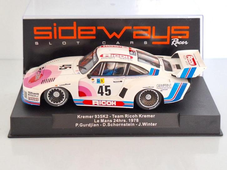Sideways SW45 Porsche 935 K2 - Ricoh - Le Mans 24hrs 1978, Kinderen en Baby's, Speelgoed | Racebanen, Nieuw, Racebaan, Elektrisch