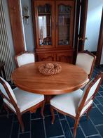Ronde tafel Louis XV in kerselaarshout + 4 stoelen, Antiek en Kunst, Ophalen