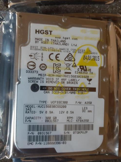 10 x HGST HDD 2.5' 300GB SAS3 - HUC156030CSS200, Informatique & Logiciels, Disques durs, Comme neuf, Serveur, Interne, SAS, Enlèvement ou Envoi