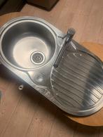 Lavabo inox Franke 85x44cm, Ophalen, Gebruikt, Grijs