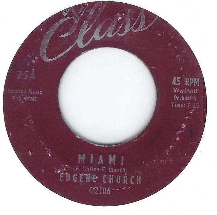 Eugene Church – Miami / I Ain't Going For That, Cd's en Dvd's, Vinyl Singles, Gebruikt, Single, R&B en Soul, 7 inch, Ophalen of Verzenden