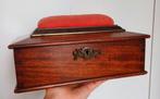 Antieke mahonie naaikist met speldenkussen, Ophalen of Verzenden