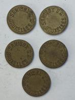 Jetons, penningen Sanibox, Bruxelles, 21 mm, 5 st, Postzegels en Munten, Ophalen of Verzenden, Overige materialen