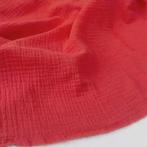 Promo! 5742)138x50cm Double gauze tetra oranje rood, 120 cm of meer, Nieuw, Ophalen of Verzenden, Katoen