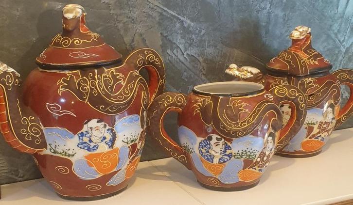 Service à thé en céramique japonaise (3 pièces), Antiek en Kunst, Antiek | Keramiek en Aardewerk, Ophalen of Verzenden