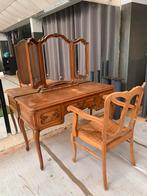 Oude eiken schminktafel met bijhorende spiegel en stoel, Ophalen