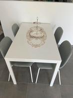 Eettafel voor 4 personen met 4 stoelen– Nooit gebruikt, Huis en Inrichting, Tafels | Eettafels, Ophalen, 100 tot 150 cm, 50 tot 100 cm