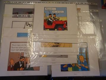 16 sets van 3 stripplanken van Kuifje - Hergé beschikbaar voor biedingen