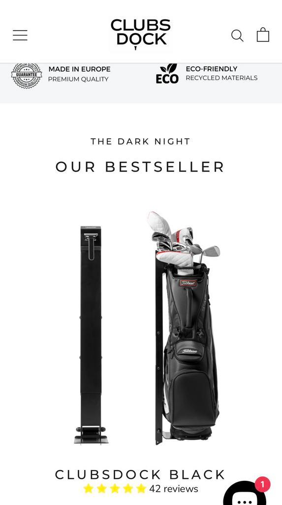 Twee Clubsdock zwarte ophangsystemen golfzak, Sport en Fitness, Golf, Nieuw, Overige typen, Overige merken, Ophalen