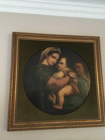 schilderij Madonna met kind en kleine st Jan naar Raphael