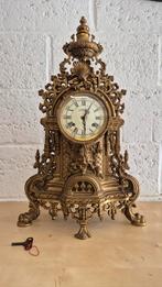 Decoratieve pendule klok – messing – met sleutel, Ophalen