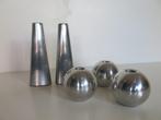 set van 7 vintage aluminium IKEA kandelaars, Ophalen of Verzenden, Gebruikt, Kandelaar