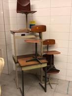 Vintage schooltafels en stoelen (Breda), Chaise(s), Utilisé, Enlèvement ou Envoi