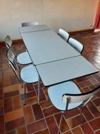 Ensemble table/chaises en formica gris, 100 à 150 cm, Cinq personnes ou plus, Vintage, Enlèvement