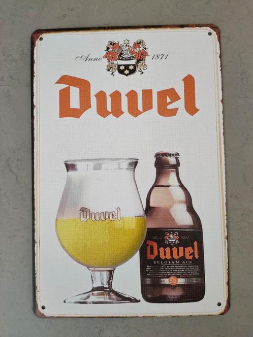 24x metalen wandbord bier, veel merken, oa Duvel. Cafe, kado, Collections, Marques de bière, Comme neuf, Panneau, Plaque ou Plaquette publicitaire