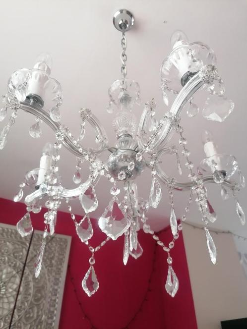 Magnifique lustre chandelier, Huis en Inrichting, Lampen | Kroonluchters, Zo goed als nieuw, Glas, Ophalen