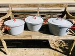 Set van 3 emaille potten, Ophalen
