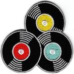 LP Vinyl platen stoffen opstrijk patch embleem, Collections, Autocollants, Envoi, Neuf
