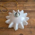 Vintage piecrust opaline glazen hanglamp, Ophalen of Verzenden