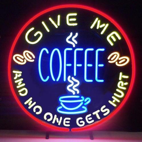 Give me coffee neon en veel andere leuke decoratie neons, Collections, Marques & Objets publicitaires, Neuf, Table lumineuse ou lampe (néon)