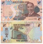 SIERRA LEONE 2 Leones 2022 UNC p35a, Postzegels en Munten, Bankbiljetten | Afrika, Ophalen of Verzenden, Overige landen, Los biljet