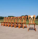 Set 8 Vintage brutalist grenen stoelen - pine chairs, Vijf, Zes of meer stoelen, Gebruikt, Ophalen of Verzenden