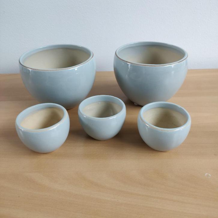 SET BLOEMPOTJES, Tuin en Terras, Bloempotten, Zo goed als nieuw, Aardewerk, Binnen, Ophalen