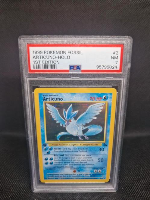 Articuno Holo 1st Edition Fossil PSA 7, Hobby en Vrije tijd, Verzamelkaartspellen | Pokémon, Zo goed als nieuw, Ophalen of Verzenden