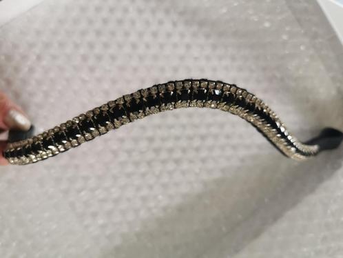 Chique gloednieuwe frontriem zwart-zilver COB, Dieren en Toebehoren, Paarden en Pony's | Hoofdstellen en Tuigage, Nieuw, Ophalen