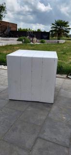 6 houten kubussen wit op wieltjes, Ophalen, Zo goed als nieuw, Wit
