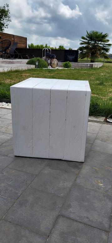 6 houten kubussen wit op wieltjes, Ophalen, Zo goed als nieuw, Wit