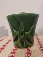 superbe pot de fleur vintage à suspendre ceramique verte, Jardin & Terrasse, Comme neuf, Enlèvement ou Envoi