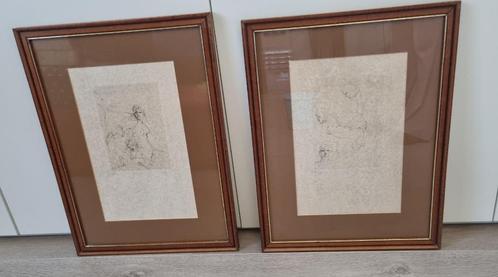 2x etsen van Leonor Fini, Antiek en Kunst, Kunst | Litho's en Zeefdrukken, Ophalen