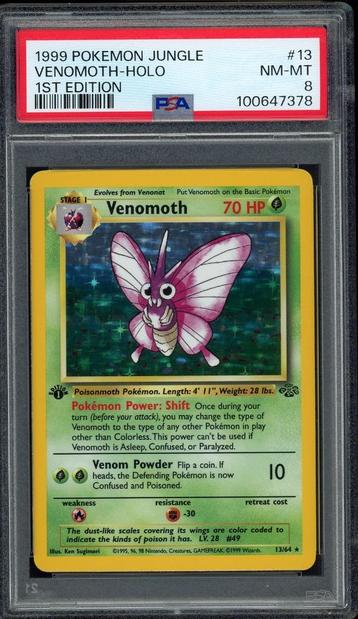 Venomoth Holo 1st Edition PSA 8 - 13/64 - Jungle 1999 beschikbaar voor biedingen