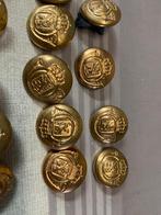 14 oude metalen knopen uniform post, Ophalen of Verzenden