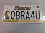 USA - Kansas: COBRA nummerplaat gepersonaliseerd, Ophalen of Verzenden, Gebruikt