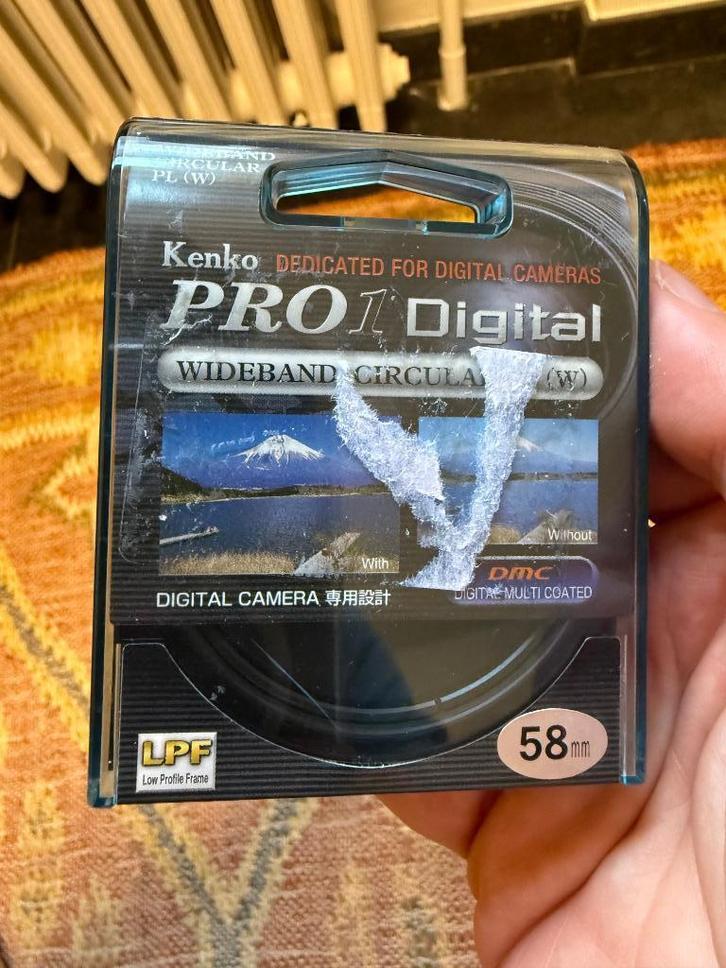 58mm Polarisatiefilter Kenko Pro1 Wide Band Circular, Audio, Tv en Foto, Foto | Filters, Zo goed als nieuw, Polarisatiefilter