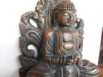 Statue de Bouddha en bois/43 x 33 cm, Envoi