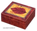 HUMIDOR "TOBACO LEAF" TABAKSBLAD DECOR  - MERK BOOKWILL  h31, Verzenden, Nieuw, Tabaksdoos of Verpakking
