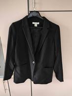 Zwarte H&M fitted blazer met knoop dames - maat 38, Comme neuf, Enlèvement, Noir, Taille 38/40 (M)