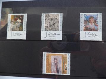 1999 4 postzegels James ENSOR James Oostende zegels