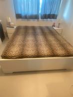 Wit 2 persoonsbed 160x200, Comme neuf, Enlèvement, 200 cm, Deux personnes